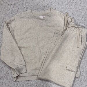 Colsie Women's Set in Heathered Light Gray/Cream